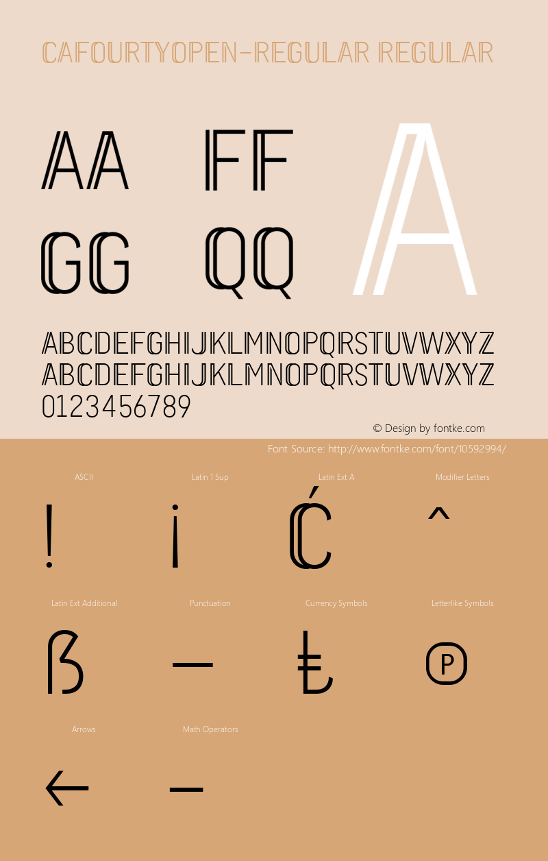 CAFourtyOpen-Regular Regular Version 1.000 Font Sample