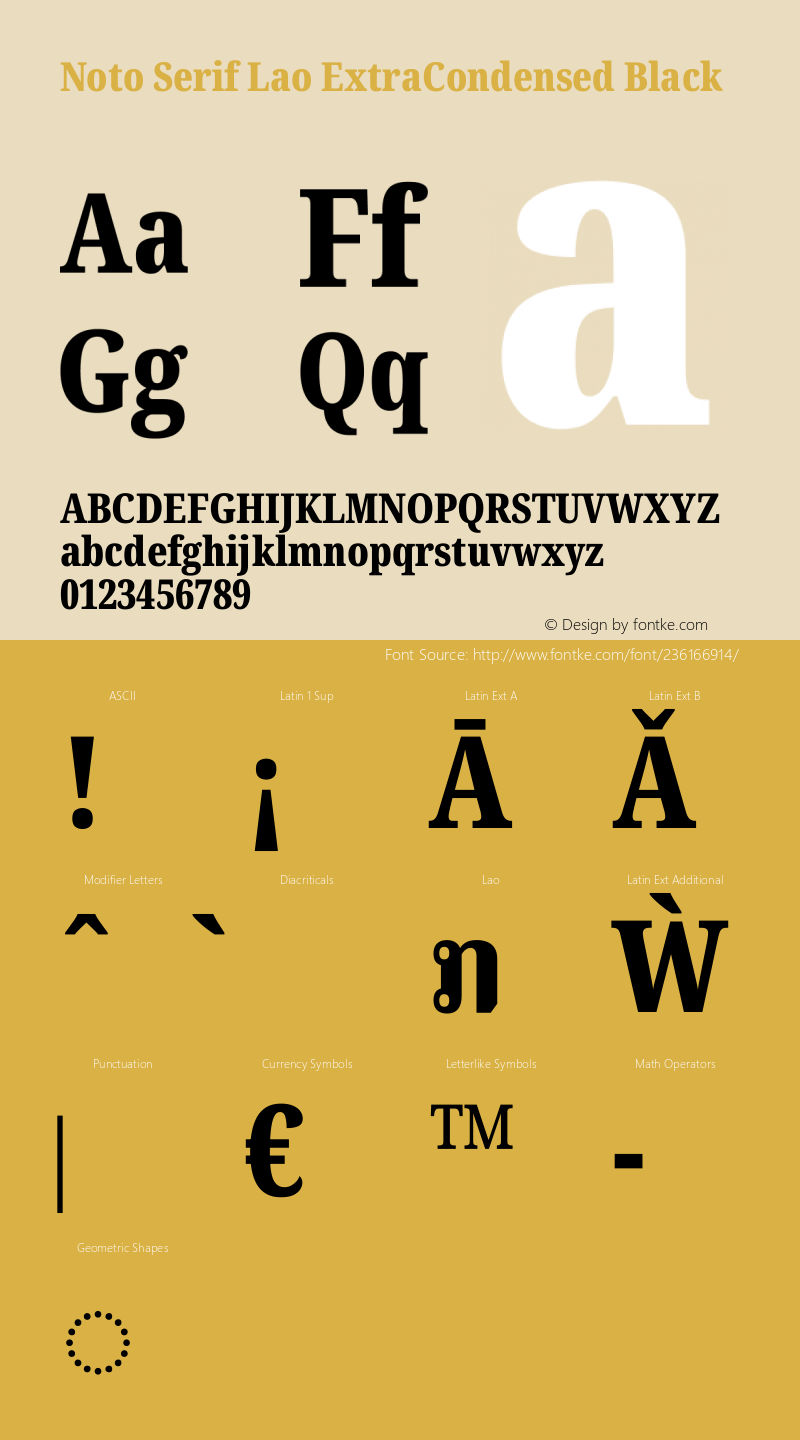 Noto Serif Lao ExtraCondensed Black Version 2.002图片样张