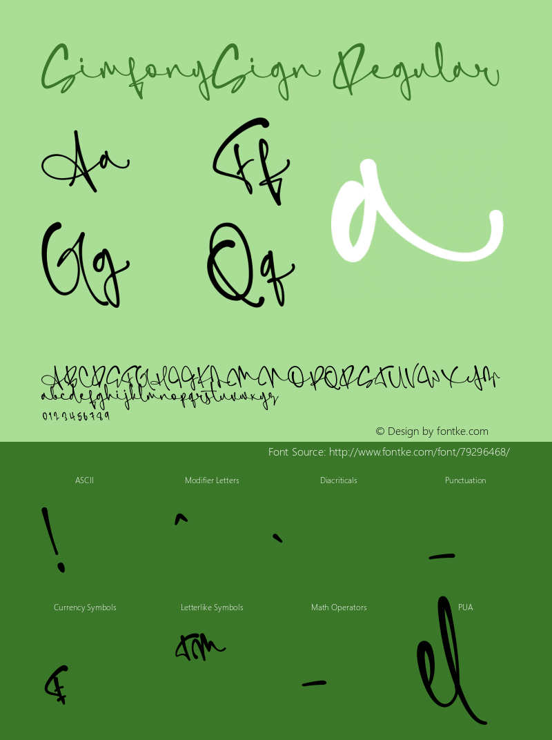 SimfonySign-Demo Version 1.00;August 9, 2020;FontCreator 12.0.0.2565 64-bit Font Sample