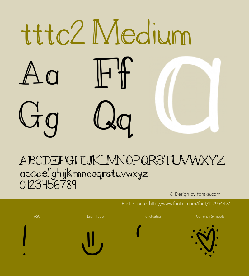 tttc2 Medium Version 001.000 Font Sample