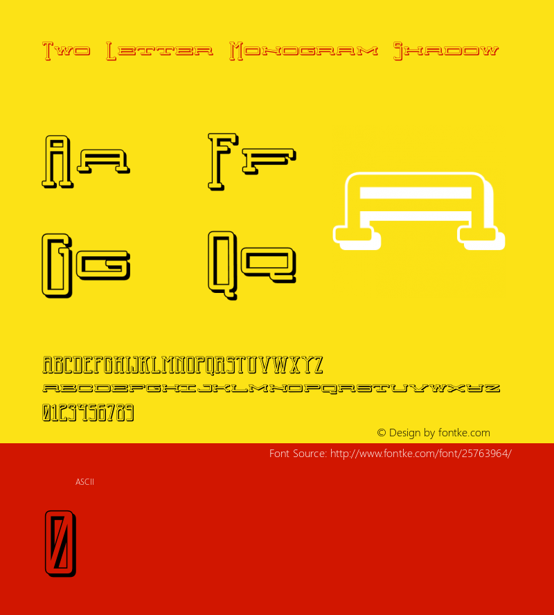 Two Letter Monogram Shadow Version 1.000;PS 001.000;hotconv 1.0.88;makeotf.lib2.5.64775 Font Sample