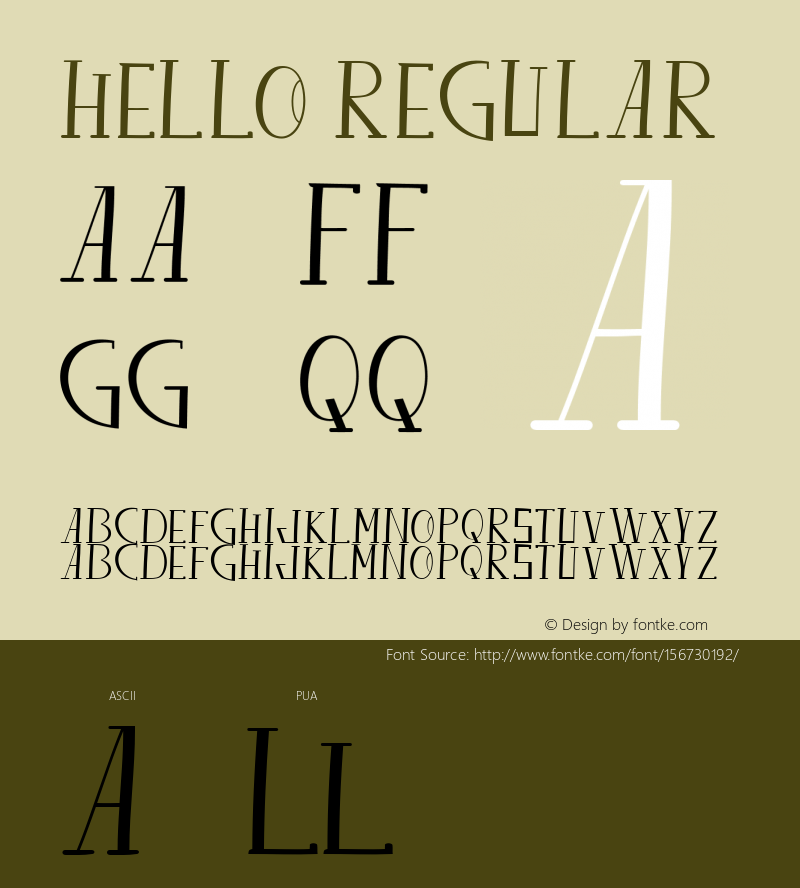 HELLO Version 1.000 Font Sample