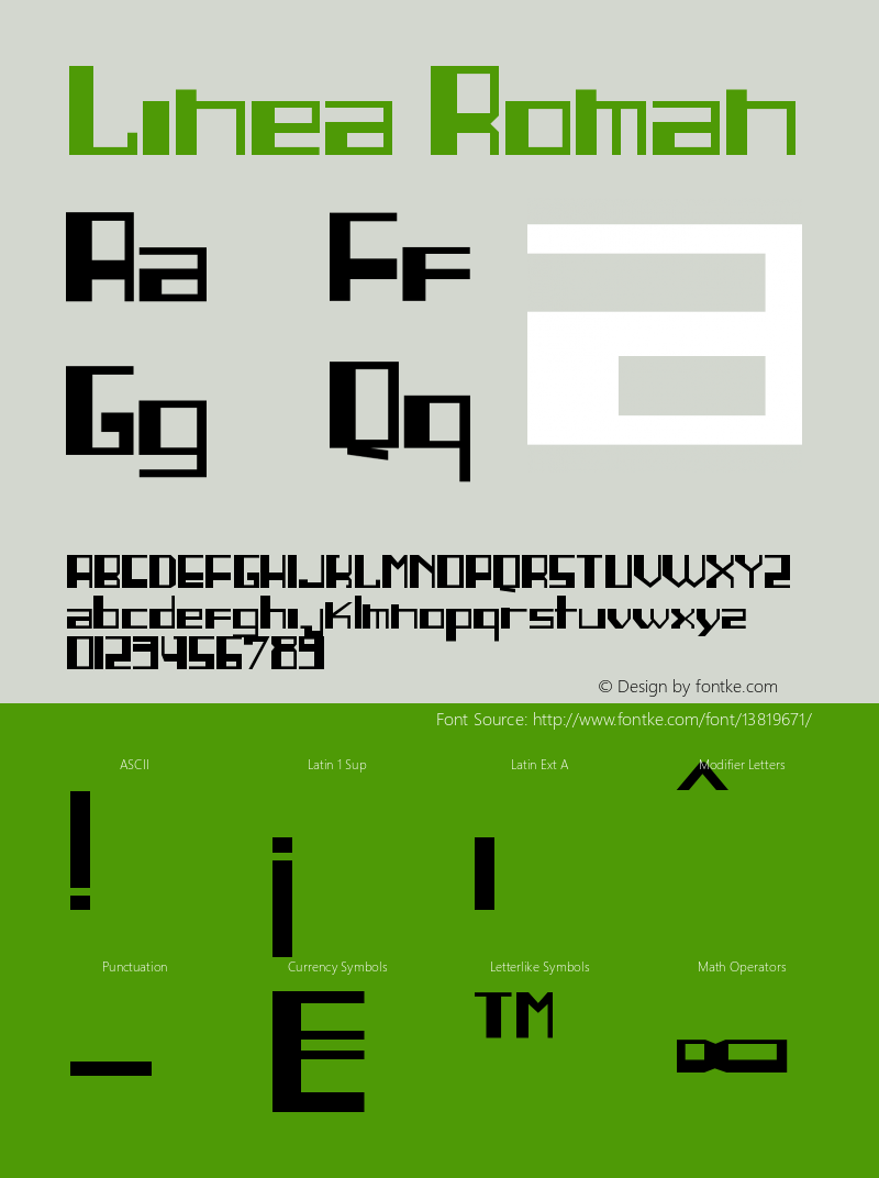 Linea Roman Version 001.001 Font Sample