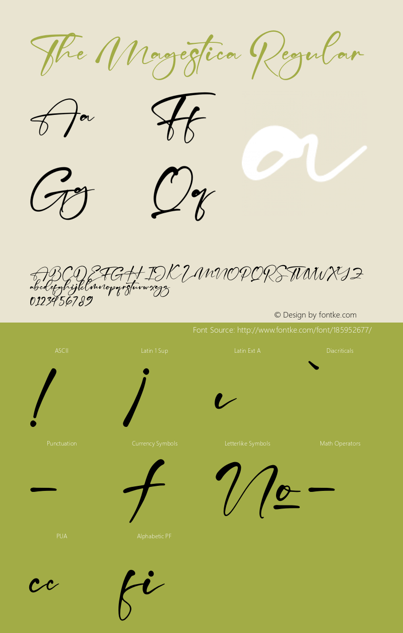 The Magestica Version 1.00;August 10, 2021;FontCreator 13.0.0.2683 64-bit图片样张