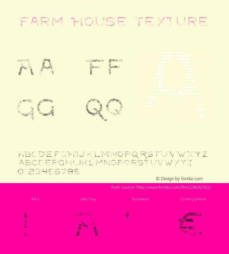 FarmHouse-Texture Version 1.00; January 28, 2019 | wf-rip DC20190205 Font Sample