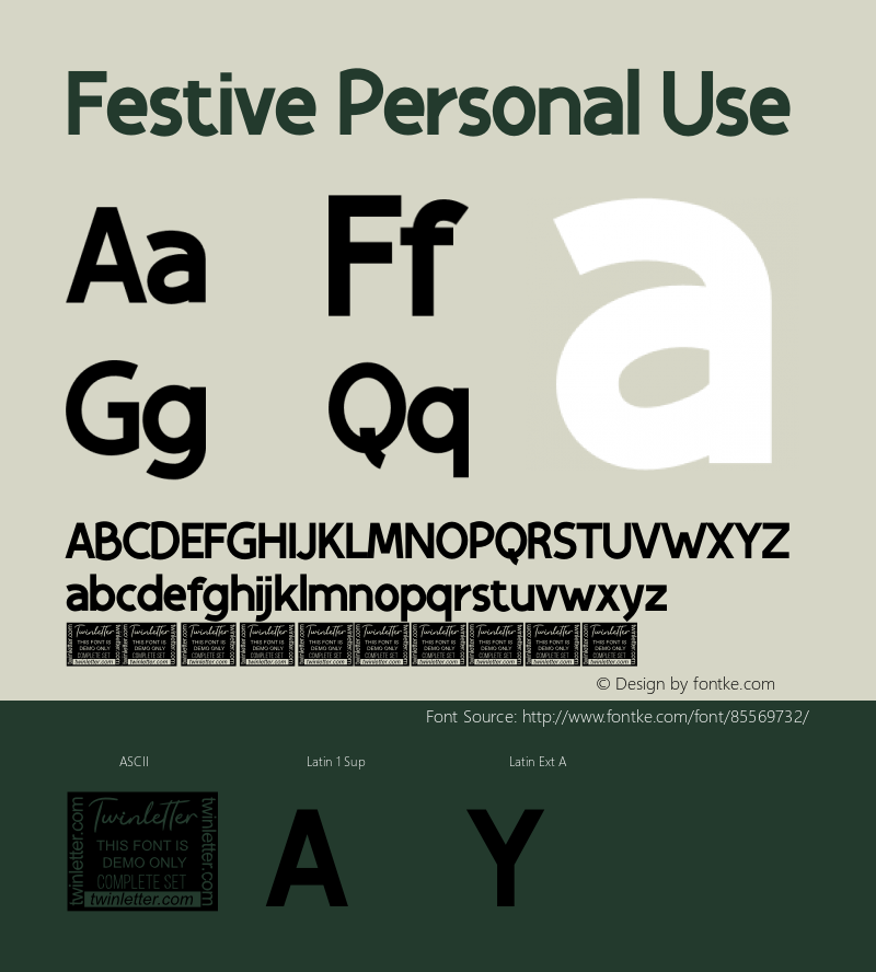 Festive Personal Use Version 1.001;Fontself Maker 3.5.4 Font Sample