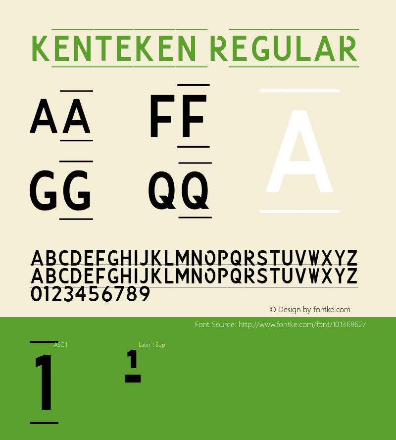 Kenteken Regular Version 1.0 Font Sample