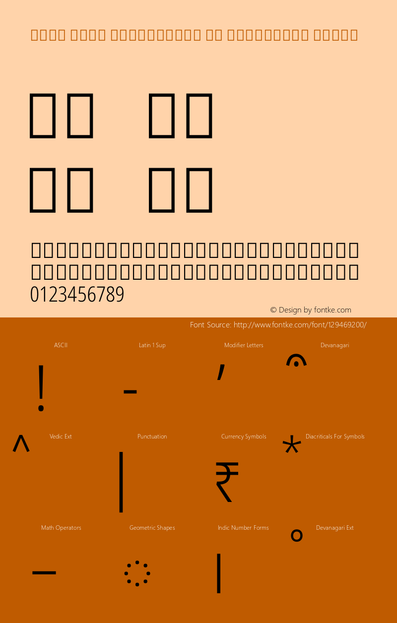 Noto Sans Devanagari UI Condensed Light Version 2.001 Font Sample