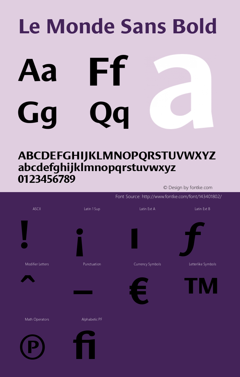 Le Monde Sans Bold 001.000 Font Sample