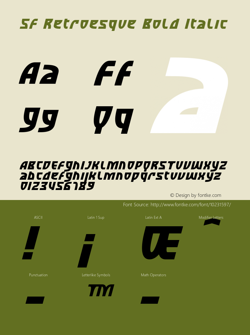 SF Retroesque Bold Italic v1.0 - Freeware Font Sample