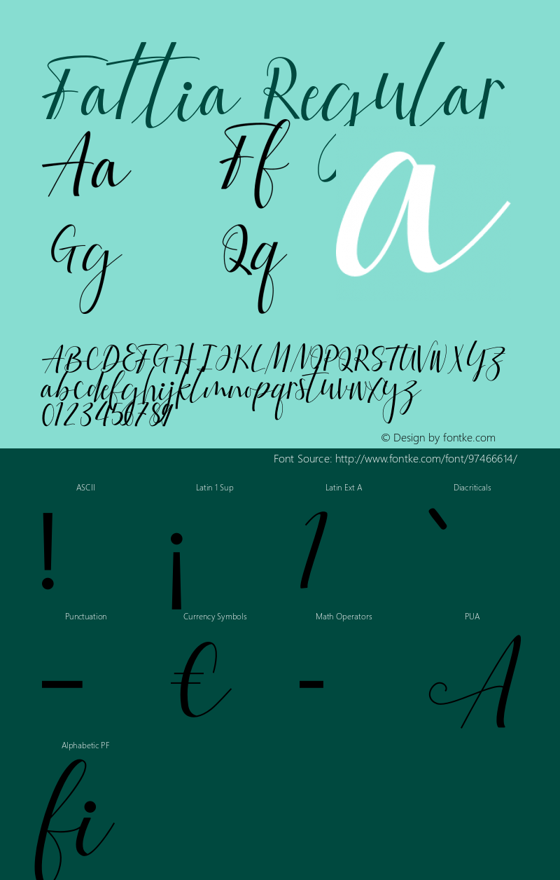 Fattia Version 1.00;January 13, 2021;FontCreator 13.0.0.2683 64-bit Font Sample