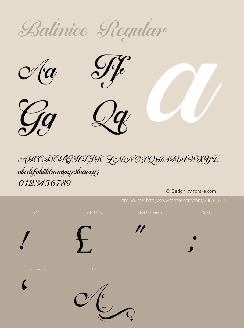 Balinice Version 1.00;January 15, 2019;FontCreator 11.5.0.2422 64-bit Font Sample