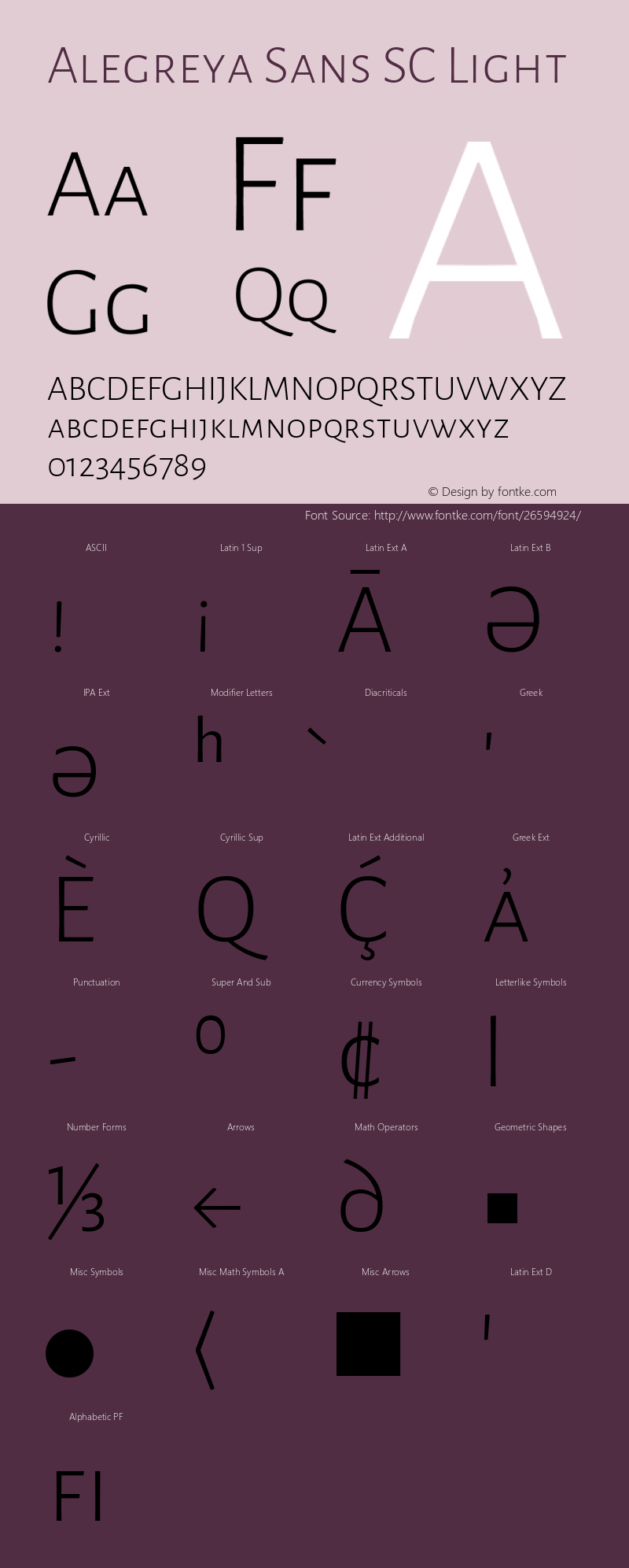 Alegreya Sans SC Light Version 2.005; ttfautohint (v1.6) Font Sample