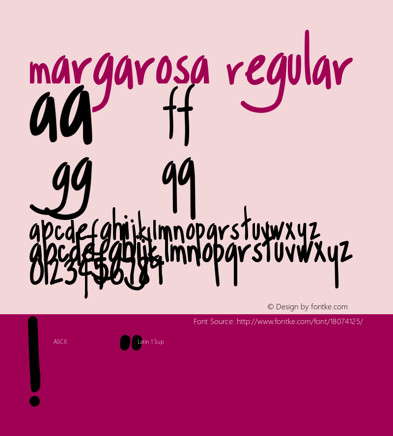 Margarosa Regular Version 1.0 Font Sample