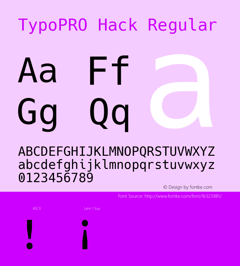 TypoPRO Hack Regular Version 2.018 Font Sample