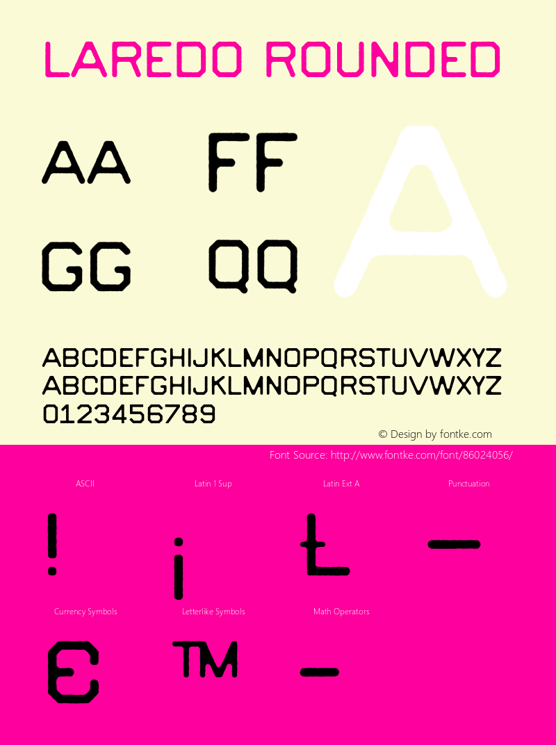 Laredo Rounded Version 1.001;Fontself Maker 3.5.2 Font Sample