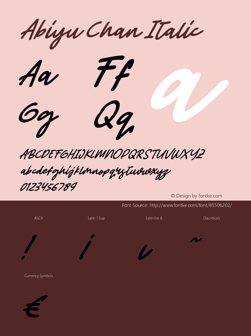 Abiyu Chan Italic Version 1.00;September 5, 2020;FontCreator 12.0.0.2563 64-bit Font Sample