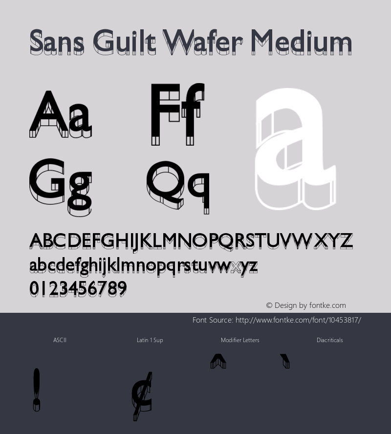 Sans Guilt Wafer Medium Version 001.000 Font Sample