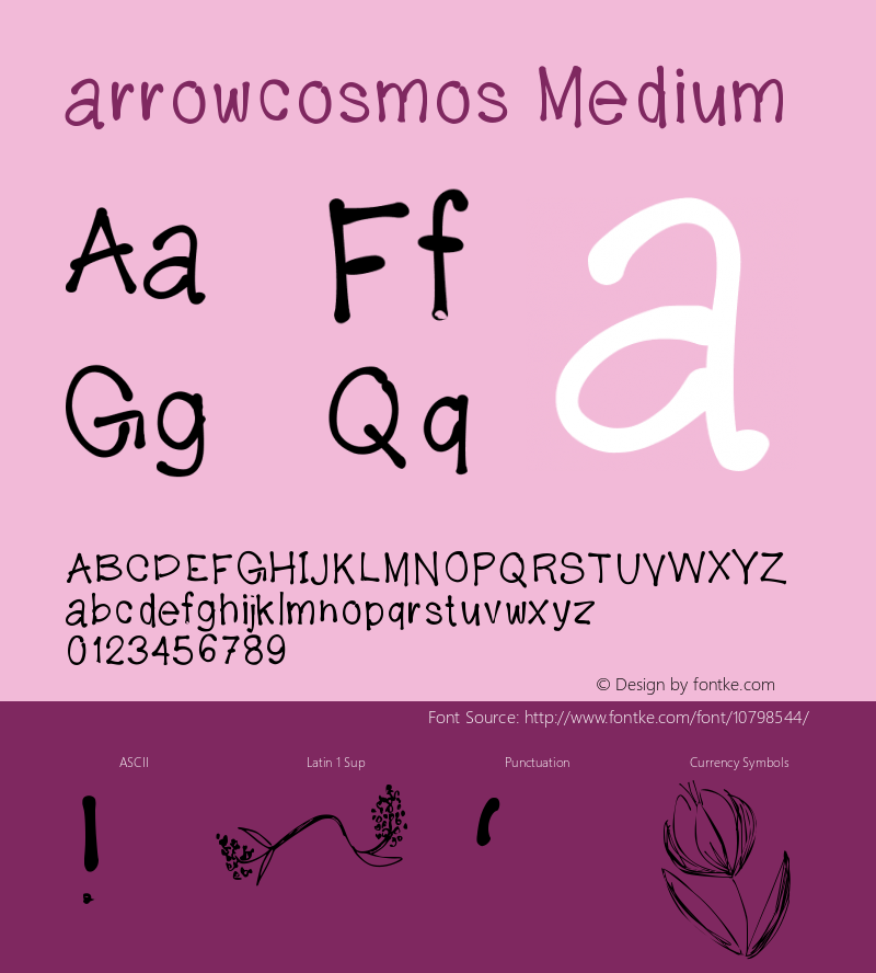 arrowcosmos Medium Version 001.000 Font Sample