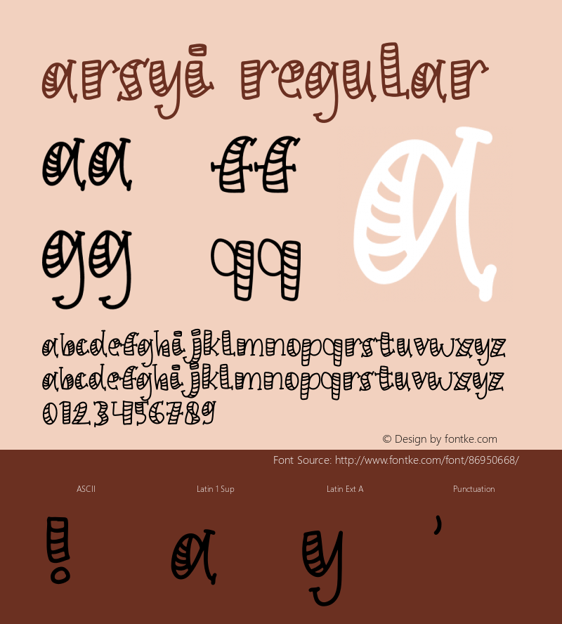 Arsyi Version 1.004;Fontself Maker 3.5.1 Font Sample