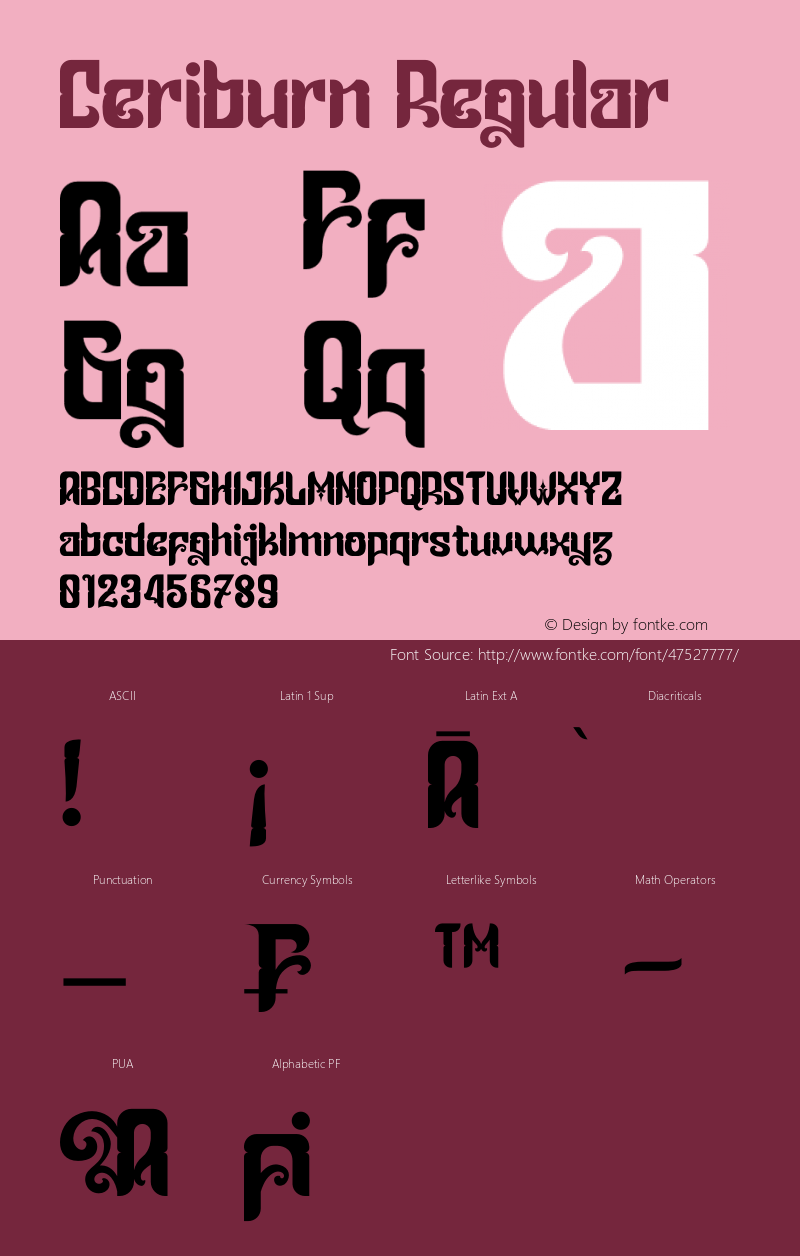 Ceriburn Version 1.00;October 7, 2019 Font Sample