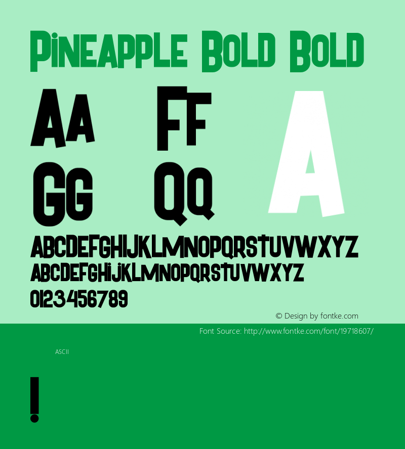 Pineapple Bold Version 1.000 Font Sample