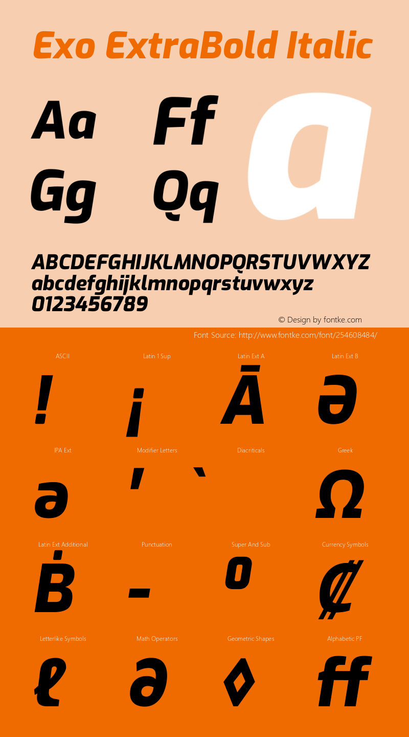 Exo ExtraBold Italic Version 2.001图片样张