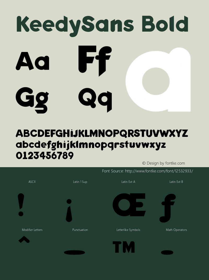 KeedySans Bold Version 1.00 Font Sample