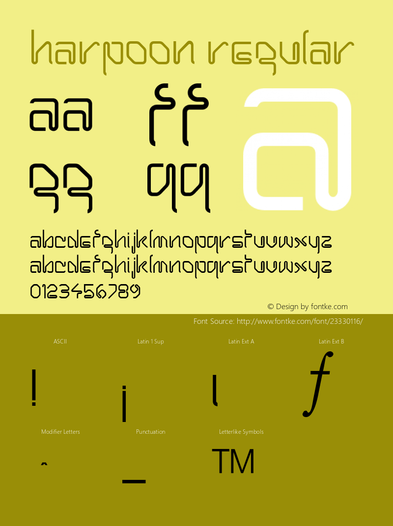 Harpoon Version 2.1 Font Sample