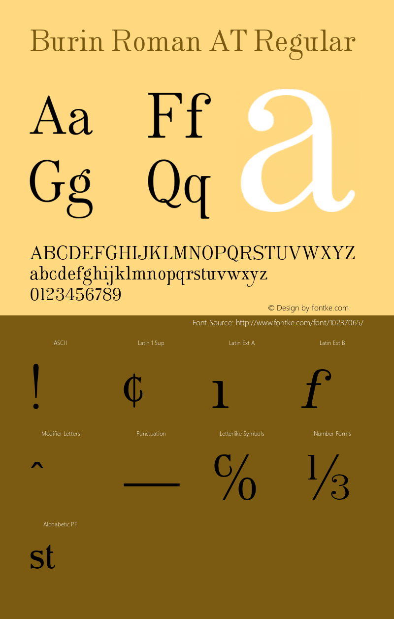 Burin Roman AT Regular Version 1.100;PS 001.001;Core 1.0.38 Font Sample