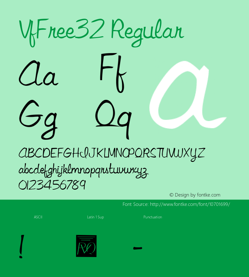 VfFree32 Regular 1.0 24/07/2003 Font Sample