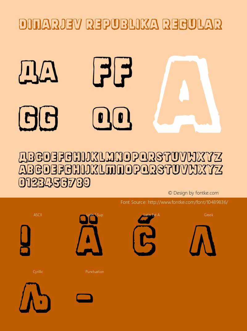 Dinarjev Republika Regular Macromedia Fontographer 4.1 04.03.2004 Font Sample