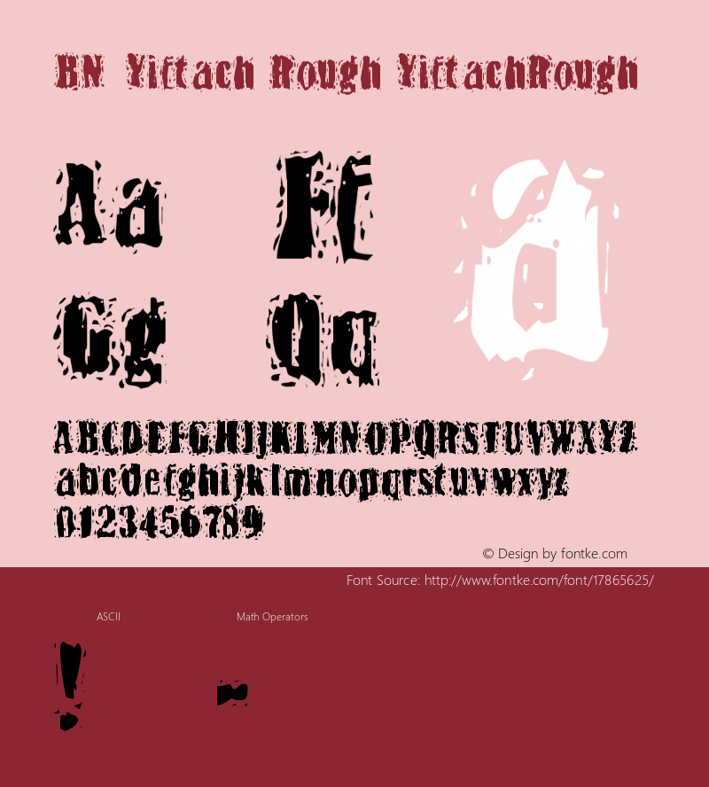 BN-Yiftach Rough YiftachRough Version 1999; 2.1 Font Sample