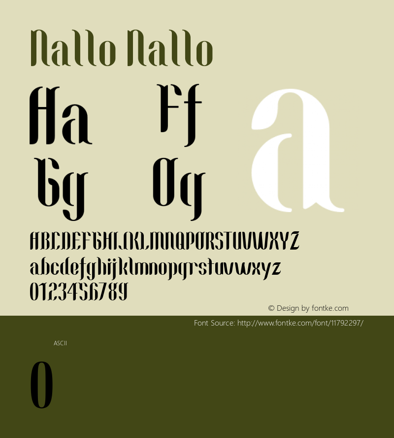 Nallo Nallo Version 1.0 Font Sample