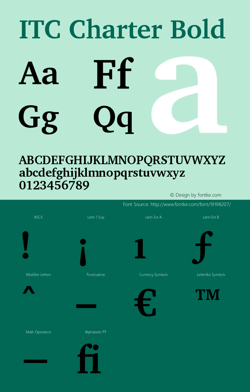 ITC Charter Bold Version 003.001 Font Sample