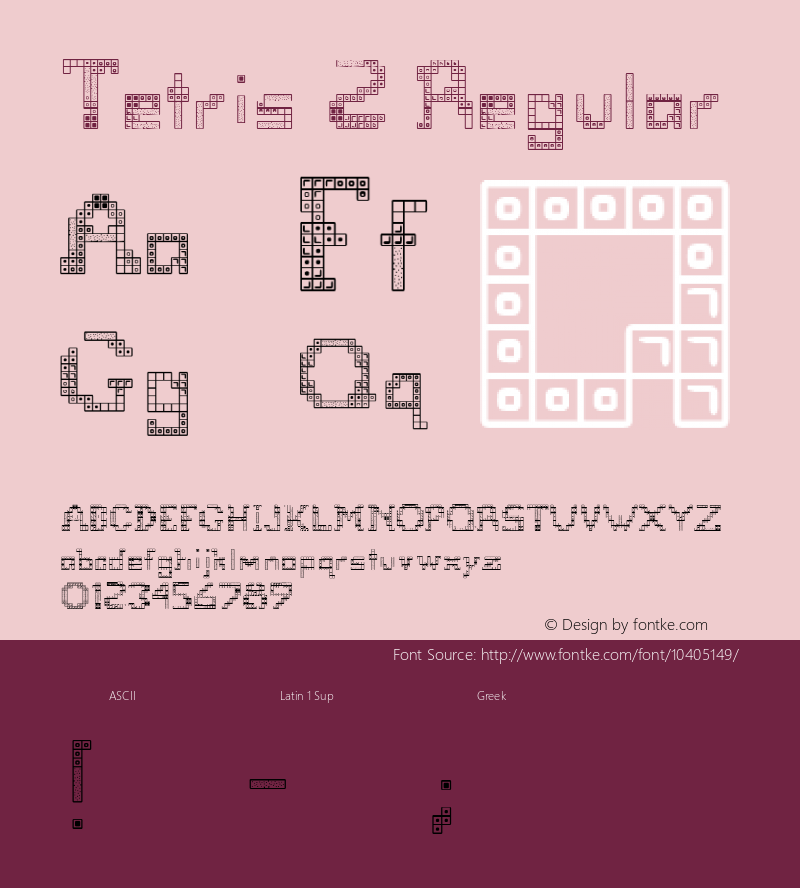 Tetris 2 Regular Version 2.00 Font Sample