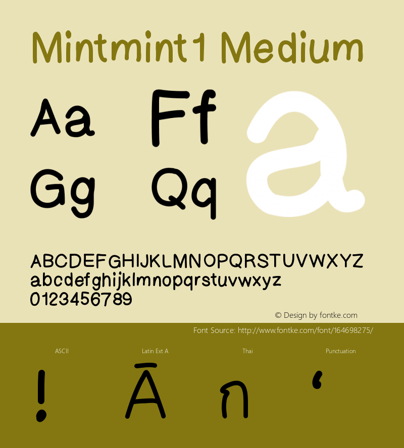 Mintmint1 Version 001.000 Font Sample