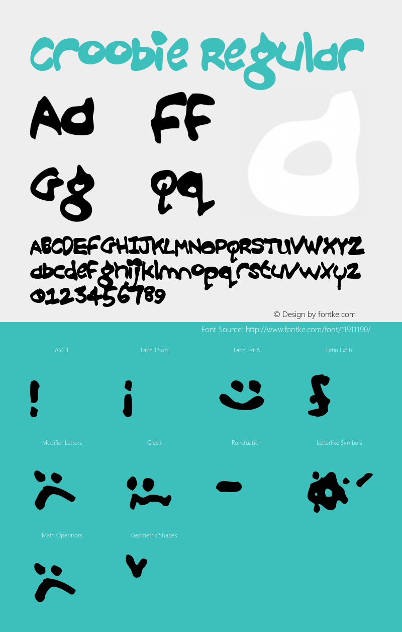 Croobie Regular Macromedia Fontographer 4.1.2 12/25/98 Font Sample