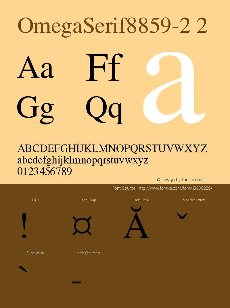 OmegaSerif8859-2 2 Version 001.000 Font Sample