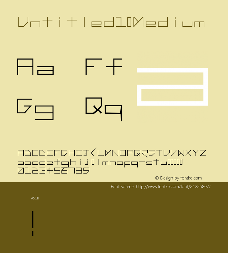 Untitled1 Version 001.000 Font Sample