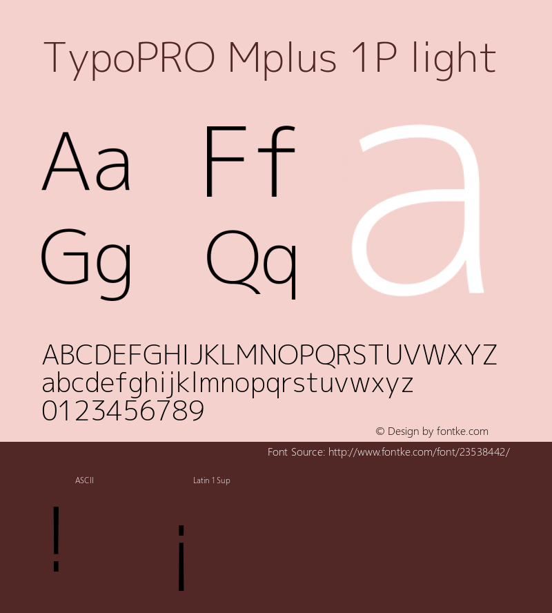 TypoPRO Mplus 1P light  Font Sample