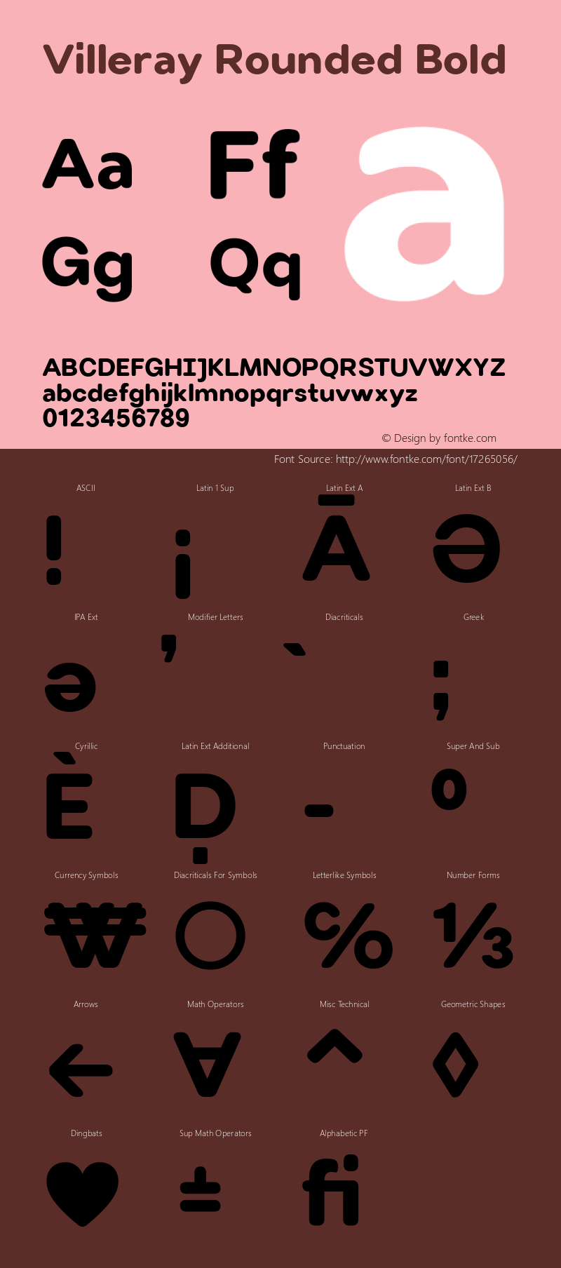 Villeray Rounded Bold Version 1.100; ttfautohint (v1.5) Font Sample