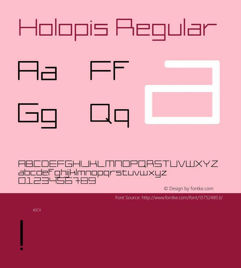 Holopis Version Font Sample