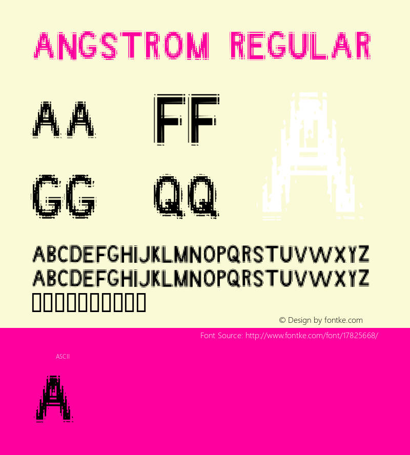 Angstrom Regular Frog: Anstrom Revision 0 Font Sample