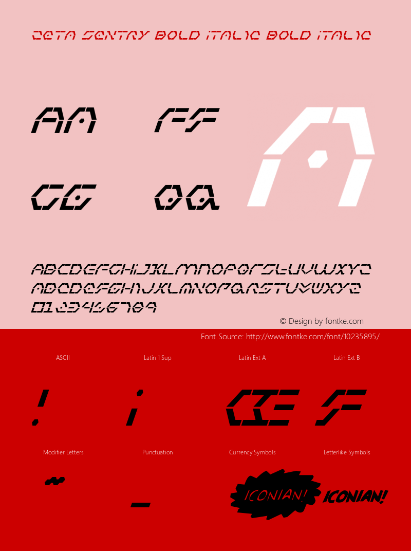 Zeta Sentry Bold Italic Bold Italic 001.000 Font Sample