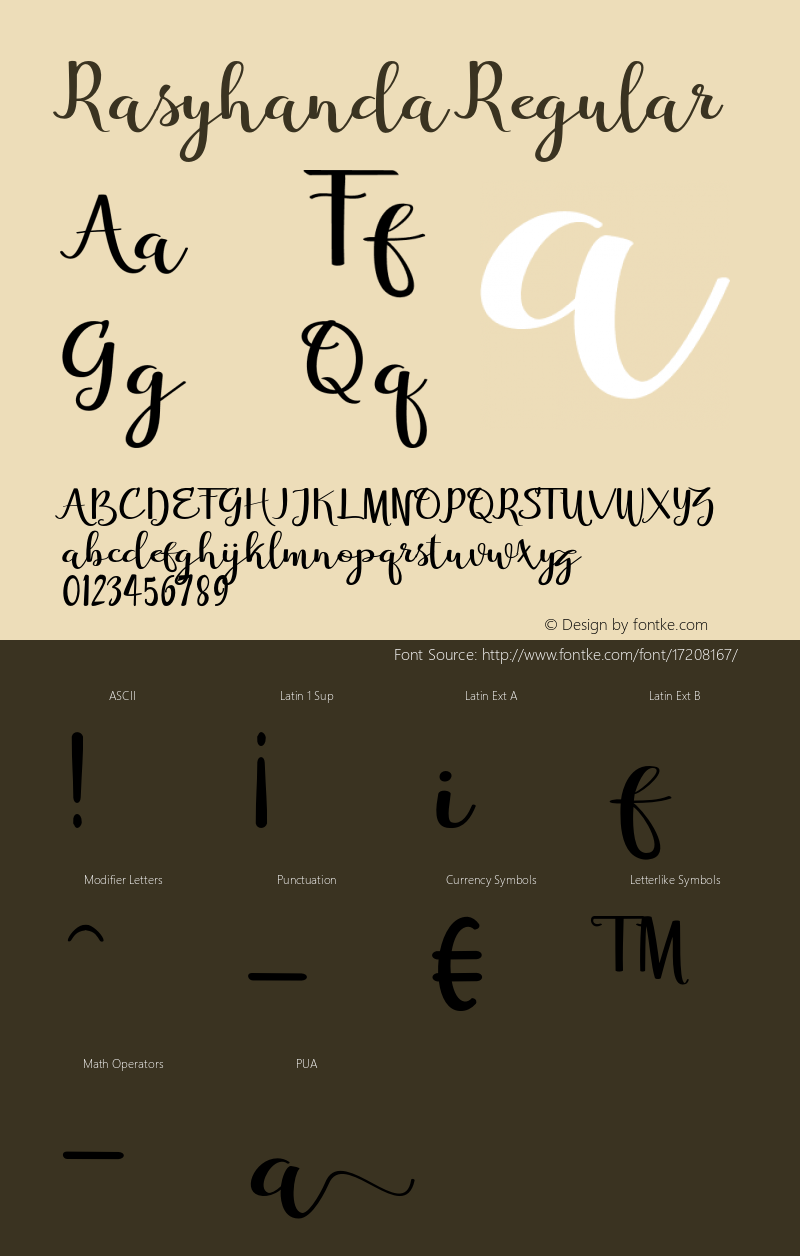 Rasyhanda Regular Version 1.000 Font Sample