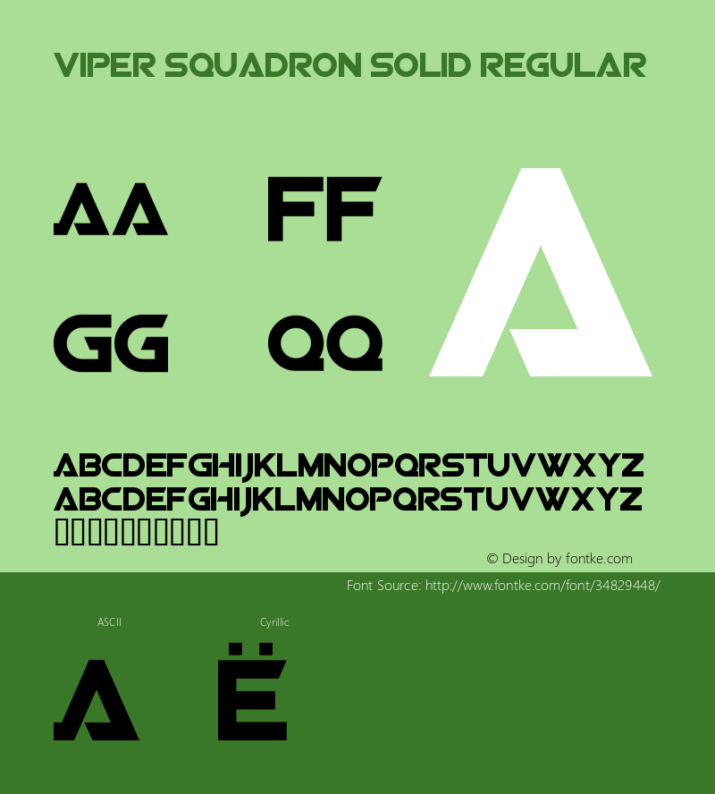 Viper Squadron Solid Version 1.00 October 26, 2017, initial release Font Sample