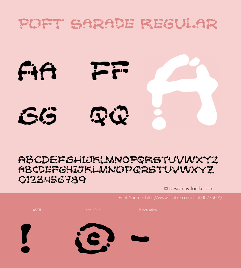 Poft Sarade Regular 1, 2003 Font Sample