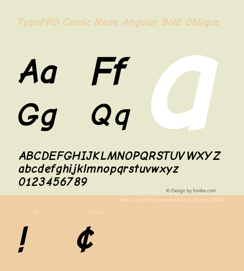 TypoPRO Comic Neue Angular Bold Oblique Version 1.000 Font Sample