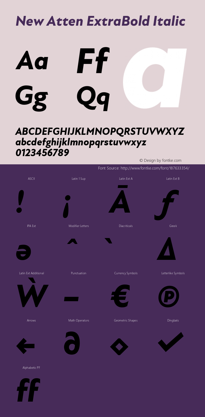 New Atten ExtraBold Italic Version 1.101图片样张